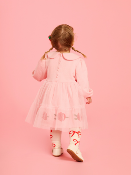 BEBE DE PINO 	Rose baby tutu collar dress
