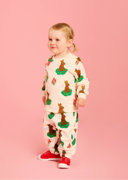 BEBE DE PINO All over rabbit baby long sleeve tee