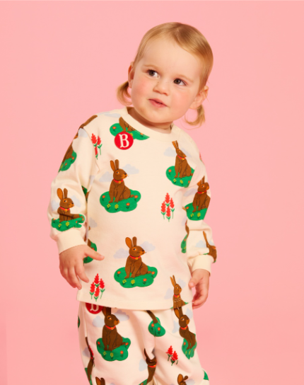 BEBE DE PINO All over rabbit baby long sleeve tee