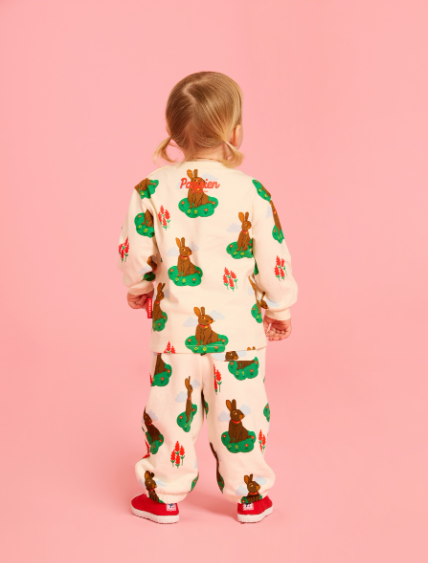 BEBE DE PINO All over rabbit baby long sleeve tee
