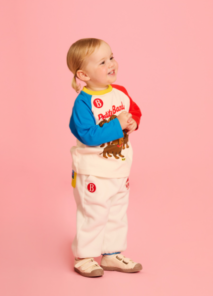 BEBE DE PINO Dachshunds baby color block raglan tee