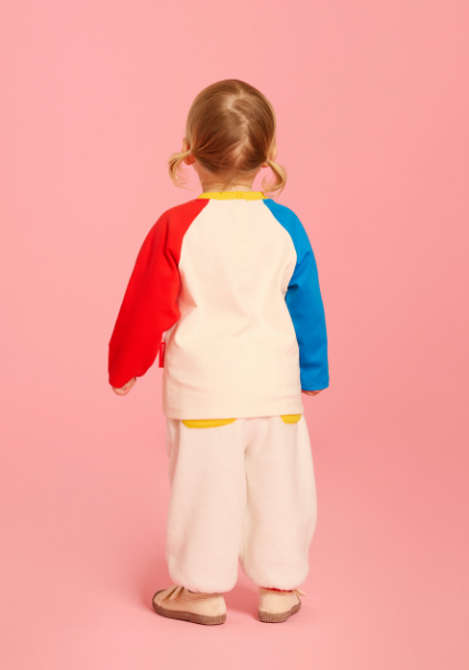 BEBE DE PINO Dachshunds baby color block raglan tee