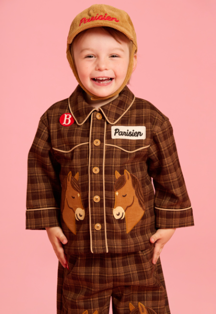 BEBE DE PINO  Pony baby western plannel check shirt