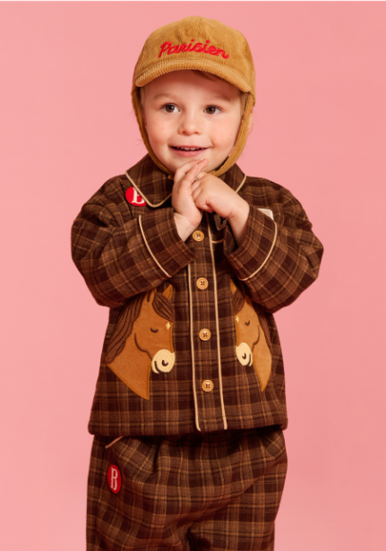 BEBE DE PINO  Pony baby western plannel check shirt