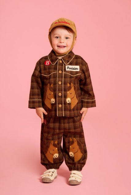 BEBE DE PINO  Pony baby western plannel check shirt