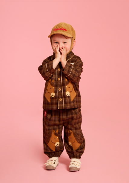 BEBE DE PINO Pony baby plannel check pants