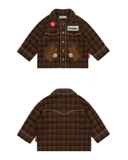 BEBE DE PINO  Pony baby western plannel check shirt