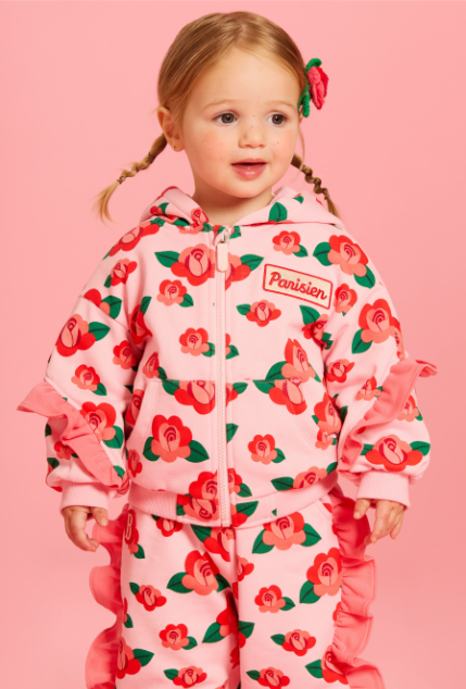BEBE DE PINO All over camellia baby frill sweatpants
