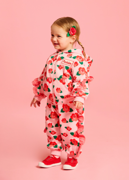 BEBE DE PINO Baby Camellia All-Over Frill Zip-Up Hoodie