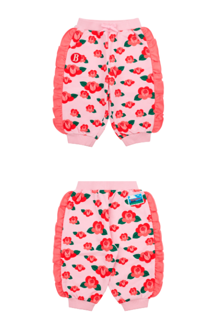 BEBE DE PINO All over camellia baby frill sweatpants