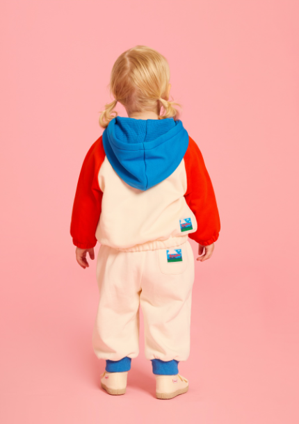 BEBE DE PINO Aloha cat baby color block hoodie zip up jacket