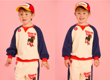 BEBE DE PINO Doberman color block raglan sweatshirt