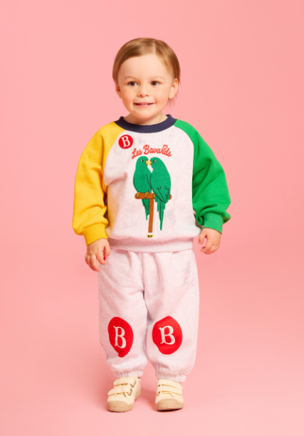 BEBE DE PINO Parrot baby color block sweatshirt