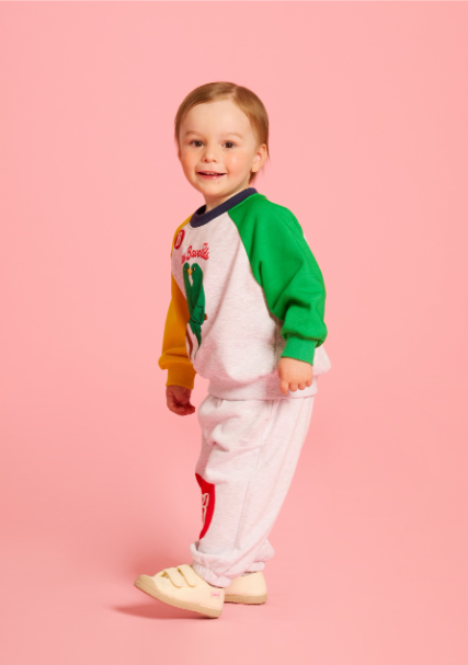 BEBE DE PINO Parrot baby color block sweatshirt