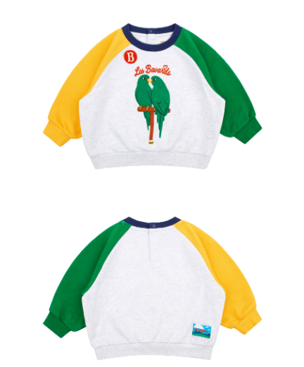 BEBE DE PINO Parrot baby color block sweatshirt