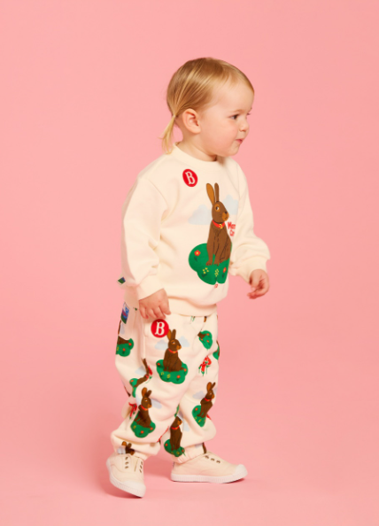 BEBE DE PINO All over rabbit baby sweatpants
