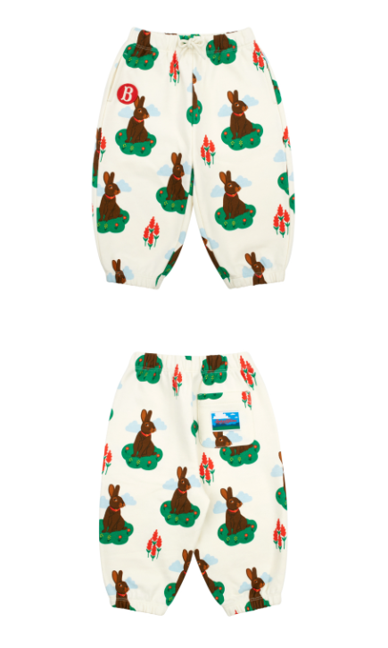 BEBE DE PINO All over rabbit baby sweatpants