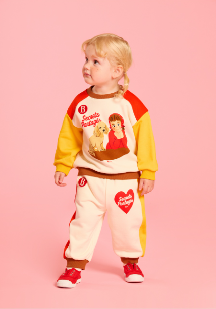 BEBE DE PINO Parisien friends baby color block sweatshirt