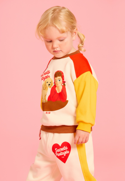 BEBE DE PINO Parisien friends baby color block sweatshirt