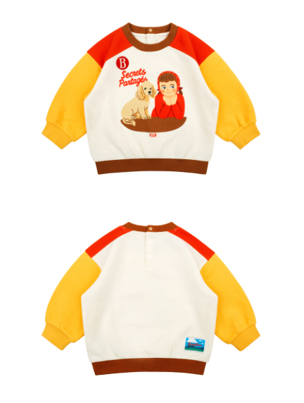 BEBE DE PINO Parisien friends baby color block sweatshirt