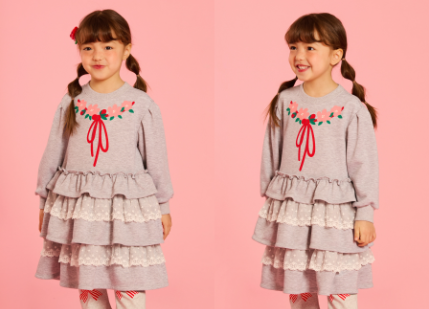BEBE DE PINO Flower garland lace dress