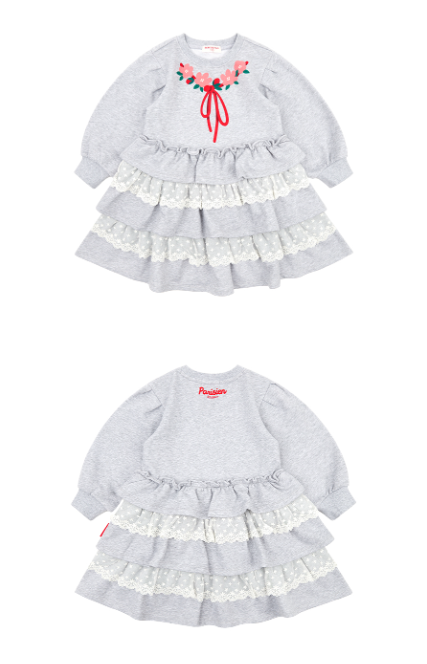 BEBE DE PINO Flower garland lace dress