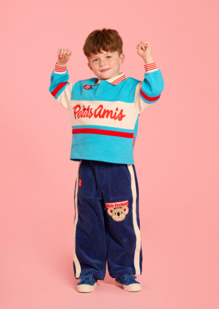 BEBE DE PINO Koala color block corduroy pants