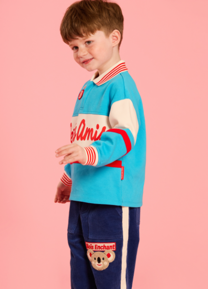 BEBE DE PINO Koala color block corduroy pants