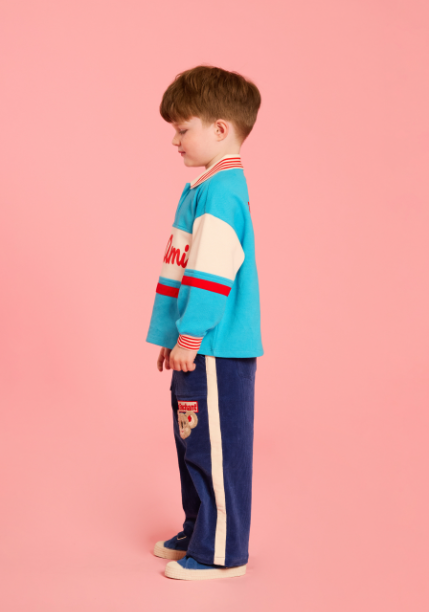 BEBE DE PINO Koala color block corduroy pants
