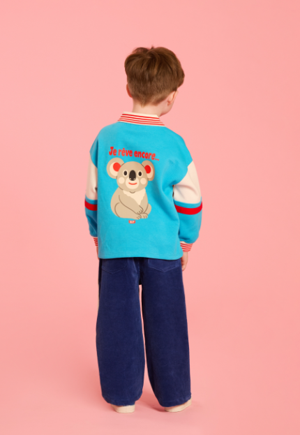 BEBE DE PINO Koala color block corduroy pants