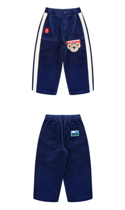 BEBE DE PINO Koala color block corduroy pants