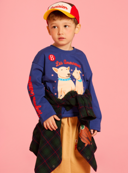 BEBE DE PINO Bull terrier lettering point long sleeve tee