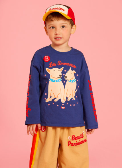 BEBE DE PINO Bull terrier lettering point long sleeve tee