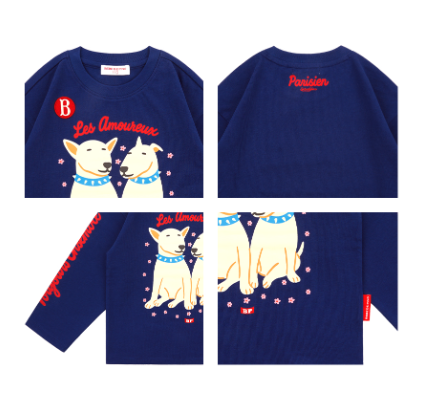 BEBE DE PINO Bull terrier lettering point long sleeve tee