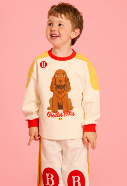 BEBE DE PINO Coker spaniel color block long sleeve tee