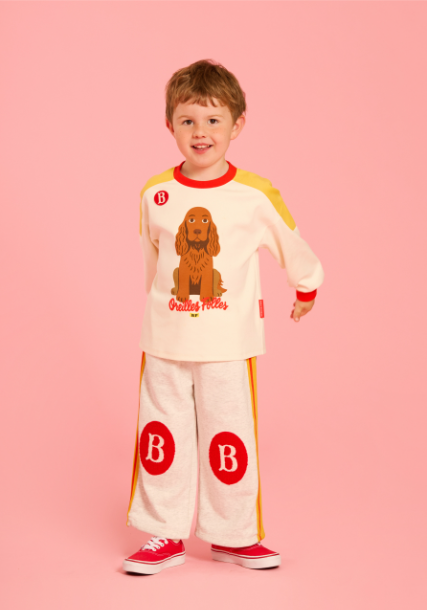 BEBE DE PINO Coker spaniel color block long sleeve tee