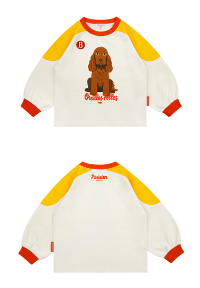 BEBE DE PINO Coker spaniel color block long sleeve tee