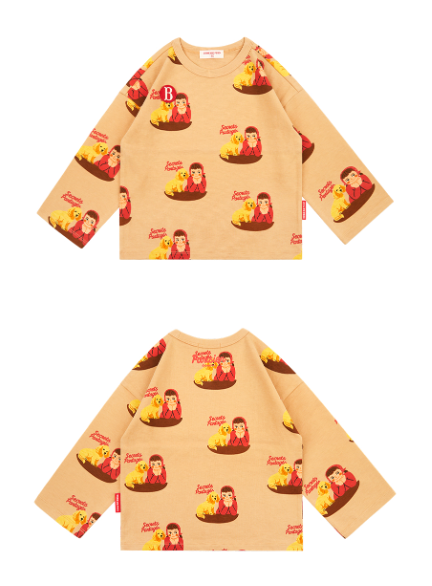 BEBE DE PINO All over parisien friends long sleeve tee