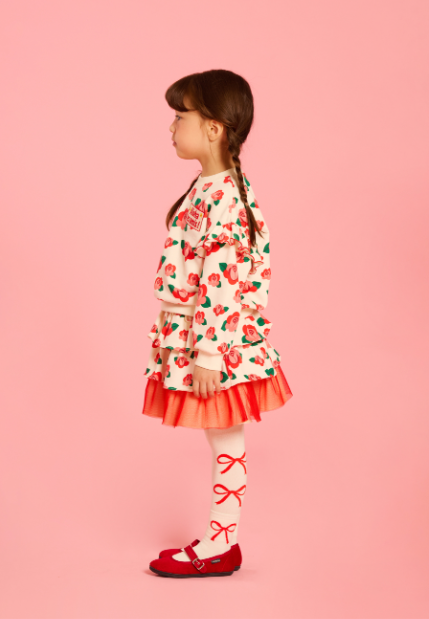 BEBE DE PINO All over camellia ruffle tutu skirt