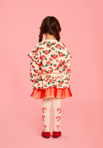 BEBE DE PINO All over camellia frill sweatshirt