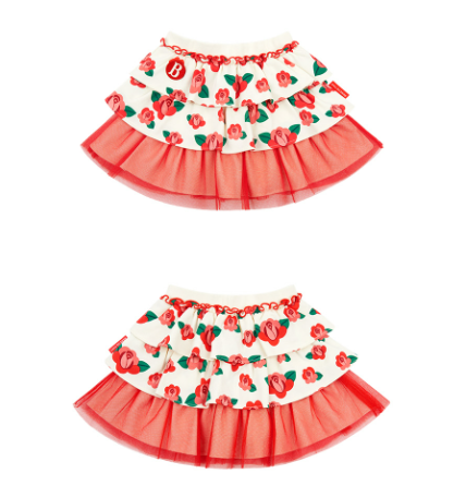 BEBE DE PINO All over camellia ruffle tutu skirt