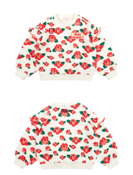 BEBE DE PINO All over camellia frill sweatshirt
