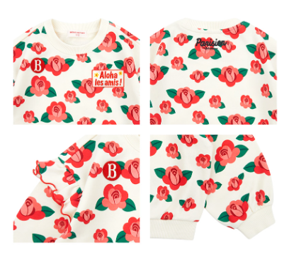 BEBE DE PINO All over camellia frill sweatshirt