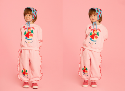 BEBE DE PINO Forest girl frill sweatshirt