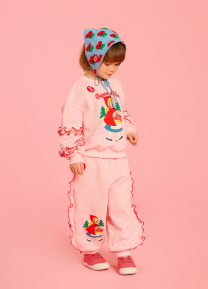 BEBE DE PINO Forest girl frill sweatshirt
