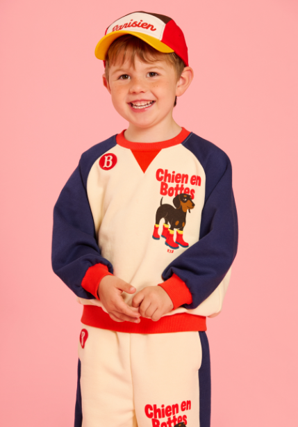 BEBE DE PINO Doberman color block raglan sweatshirt