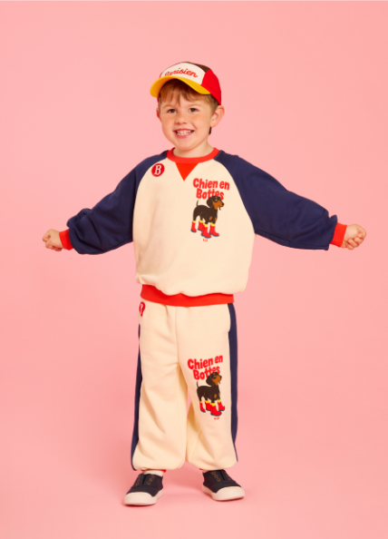 BEBE DE PINO Doberman color block raglan sweatshirt