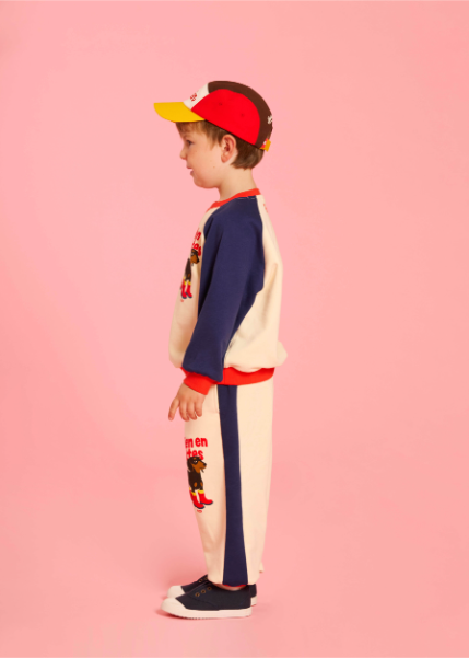 BEBE DE PINO Doberman color block raglan sweatshirt