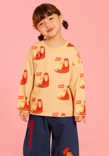 BEBE DE PINO All over parisien friends long sleeve tee