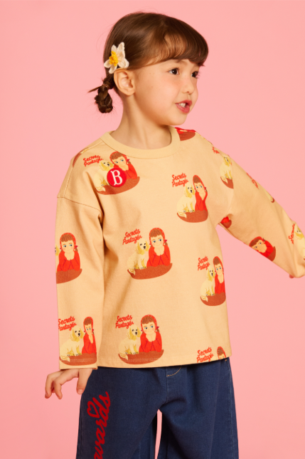 BEBE DE PINO All over parisien friends long sleeve tee